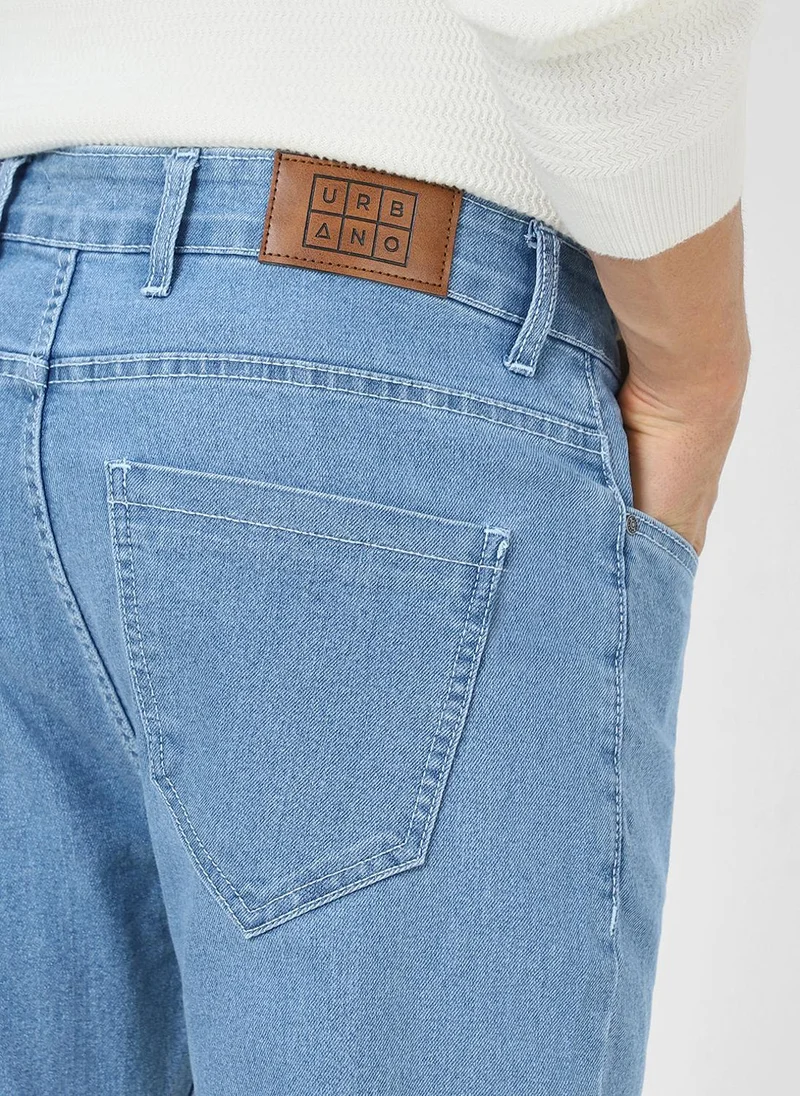 Urbano Fashion  Urbano Fashion Men's Light Blue Slim Fit Denim Jeans Stretchable for Men | Best Price UAE